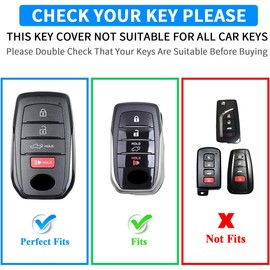 QBUC for Toyota Key Fob Cover, Key Fob Case for Toyota Tacoma Prius Venza Corolla Crown Sequoia Tundra Grand Highlander RAV4 Prime Key Fob Protection with Keychain Car Accessories (Red)