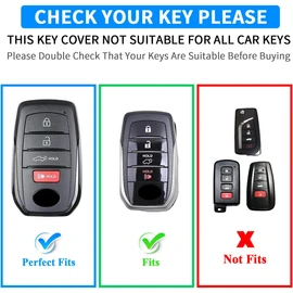 QBUC for Toyota Key Fob Cover, Key Fob Case for Toyota Tacoma Prius Venza Corolla Crown Sequoia Tundra Grand Highlander RAV4 Prime Key Fob Protection with Keychain Car Accessories (Red)