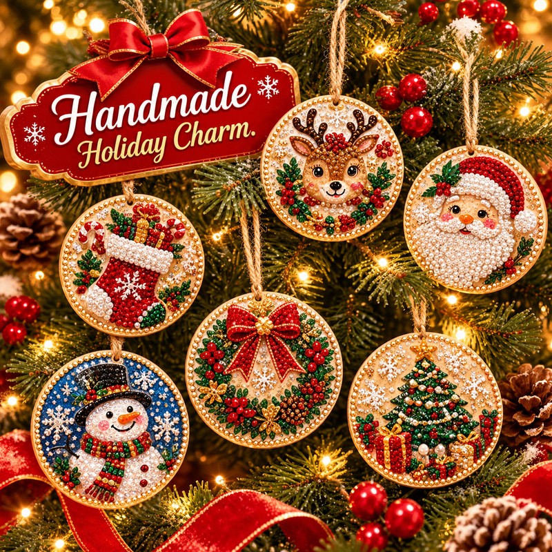 DIY Christmas Diamond Painting Ornament Kit for Holiday Decorating –