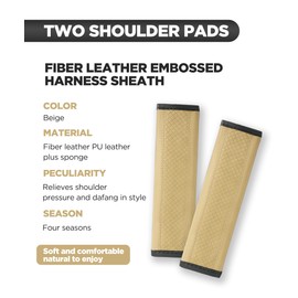 Flaconi Car Seat Belt Pads, Seat Belt Pads, Seat Belt Pads, Adult Seat Belt Protector (Beige)