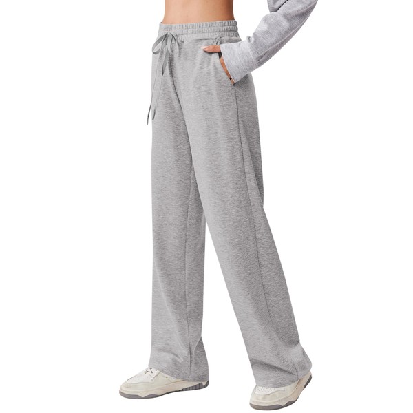 PINSPARK Womens Wide Leg Sweatpants High Waisted Baggy Loose Sweat