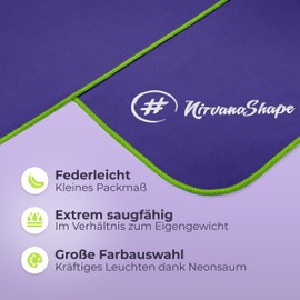 NirvanaShape Microfibre Towel – Travel Towel, Bath Towel for Holidaymakers – Compact, Quick-Drying Microfibre Towels as Beach Towel, Sports Towel – for Travel, Camping, Sports – 120 x 60 cm