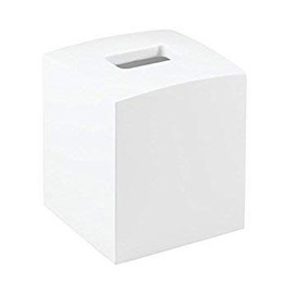 mDesign Cosmetic Tissue Box Square – Practical Paper Towel Box for Hygiene Paper in the Bathroom – Tissue Box in Modern & Elegant Design – Colour: White