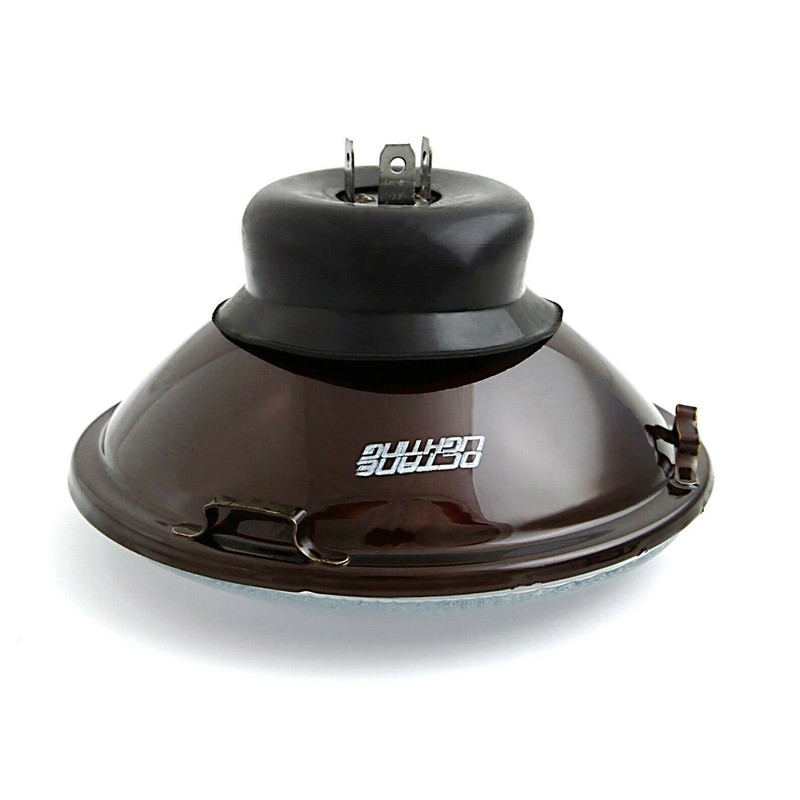 Octane Lighting 5 3/4 Inch Crystal Clear Halogen Headlight Metal