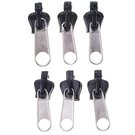Zipper Replacement, 6Pcs Black Fasteners Fix Zip Puller Zipper Repair Kit Replacement Zip Slider Teeth Zippers, Replacement Zipper, Fix a Zipper,Sewing Notions and Supplies Zipper Slider