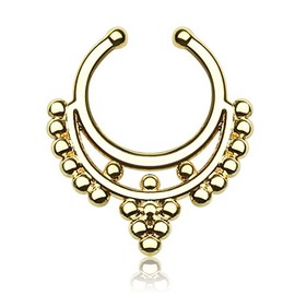 Nasenpiercing Nasenring Fake Piercing Septum Helix Piercing Kugeln gold