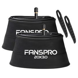FANSPRO 2 Pack 20 Inch Fat Bike Tubes, 20x3 Heavy Duty Bicycle Tube with 2 Tire Levers, 20 x 3.0 AV 32mm Schrader Valve Premium Butyl Inner Tube for E-Bike, Electric/Mountain Bike