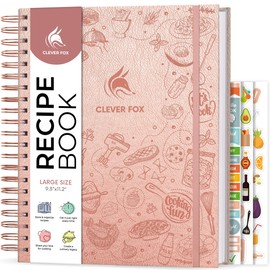 Clever Fox Recipe Book Spiral – Blank Family Cookbook – Empty Cooking Journal – Notebook Organizer to Write In Recipes – Large (Rose Gold)