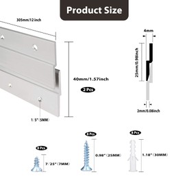 French Cleat Picture Hanger, Aluminum Z Hanger Interlocking Wall Mounting Bracket Hardware Kit Z Clips for Hanging Wall Painting, Mirrors, Panels, Artwork, Cabinet, Whiteboard (12inch-2Pairs)