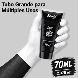 Erinde Pintura Corporal Blanco+Negro Face,Pintura Facial de Cobertura Total