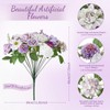 Hoteam 2 Bundles Artificial Flowers Combo Silk Mix Purple Fake