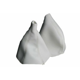 Kar Designers Vinyl White Manual Shift & EBrake Boot SET Fits 86-92 Toyota Supra MK3