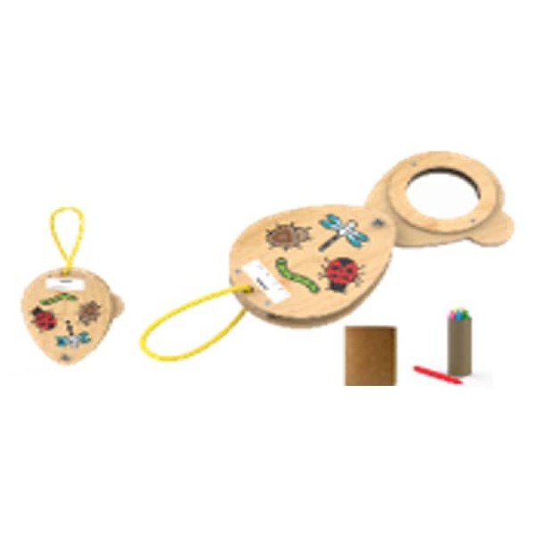Red Toolbox Wood Magnifying Glass Kit