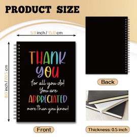 YAZMEEN Thank You Blank Spiral Notebook（160 Pages） Thank You for All You Do Hardcover Sketchbook Encouragement Notebook Journal Funny Appreciation Gift for Employee Coworker Teacher Team Member Boss