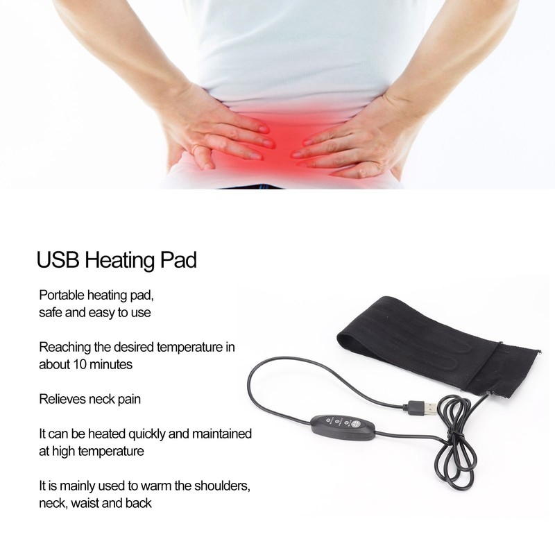 USB Heating Pad Foldable Carbon Fiber 3 Gear Temperature Adjustment