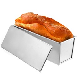 1 Pack Pullman Loaf Pan with Lid, 13x4 Inch Large Capacity Bread Loaf Pan with Cover, Non-Stick Bakeware for Baking Bread, Carbon Steel Bread Toast Box with Cover, Pullman Loaf Pan for Sandwich Bread