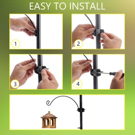 DYSHIPEN Metal Clamp-On Deck Hook for Bird Feeder,Accessory Hook for Backyard Bird Feeding Stations, Bird House Holder Bracket,Bird Feeder Holder Bracket. (Style1, 4)