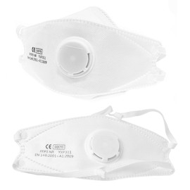 TubeRoo FFP3 Mask with Valve, Large Head, Fish Shape, Pack of 4 Masks, Headband/Ear Loops Bands, Respirator Mask