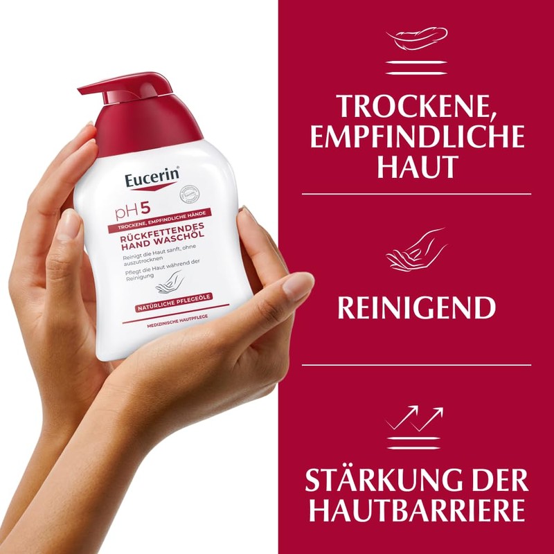 Eucerin pH5 Replenishing Hand Wash Oil 250 ml, Moisturising Liquid