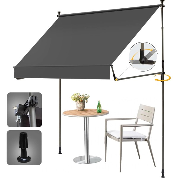 Does not apply Manual Retractable Awning 79"X118" Foldable Side Bar