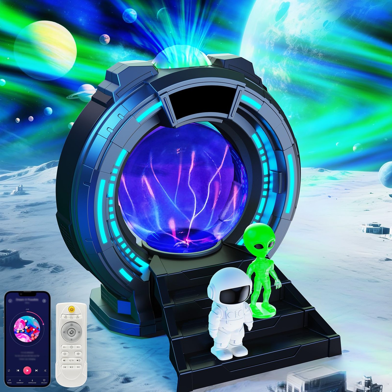8-in-1 Sci-Fi Gateway Galaxy Projector Nebula Night Light for Kids ...