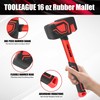 TOOLEAGUE 2Pcs Hammer Set,16oz Rubber Mallet & 35mm Double-Faced Soft