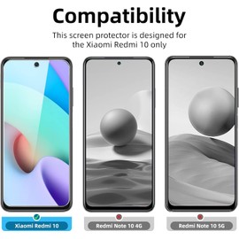 NEW'C 3 Pack Designed for Xiaomi redmi 10 Screen Protector Tempered Glass, Case Friendly Anti Scratch Bubble Free Ultra Resistant