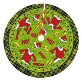 Christmas Tree Skirt Xmas Decorations Indoor Winter Holiday Party Tree Mat Floor Decor (HO, 48")