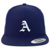 Trendy Apparel Shop Old English A Embroidered Flat Bill Snapback