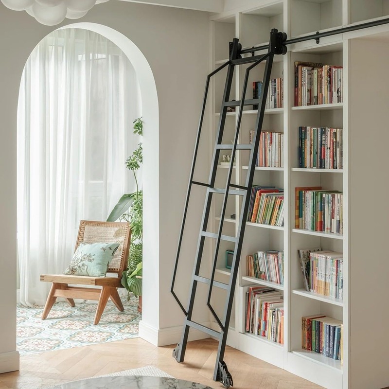 KINMADE Rolling Library Ladder Hardware Kit, 4FT Extension Kit