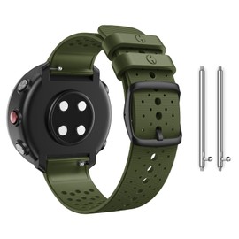 CUZOW Watch Bands Compatible with Polar Vantage M / M2 / Vantage Grit X/X Pro, 22mm Soft Silicone Replacement Strap - Green