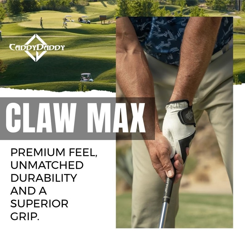 CaddyDaddy New Claw Max White Golf Glove for Men Synthetic,