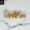 Gold Topaz Handmade Nail Tips - Short Oval / 골드토파즈