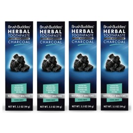 Brush Buddies Lot 4 Brush Buddies Herbal Toothpaste 3.5oz Activated Charcoal Cool Mint 3 pack