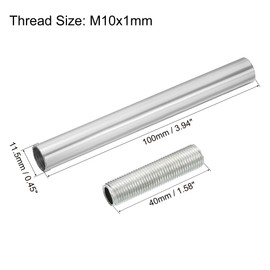 MECCANIXITY Threaded Extension Rod, 3.94" Lamp Pipe with Connector Light Fixture Parts for Pendant Light Island Lighting Chandeliers Stems, Silver 4 Set