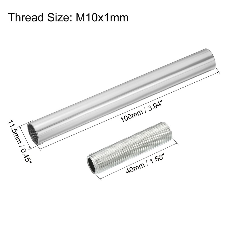 MECCANIXITY Threaded Extension Rod, 3.94" Lamp Pipe with Connector Light