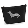 Dachshund Make Up Bag, Black Canvas Cosmetic Bag, Dachshund Lover