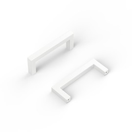 goldenwarm 25 Pack 3 in Cabinet Pulls White Drawer Pulls Square Cabinet Handles White Cabinet Pulls Kitchen Cabinet Handles Stainless Steel Cabinet Handware for Kitchen Cupboard Bathroom