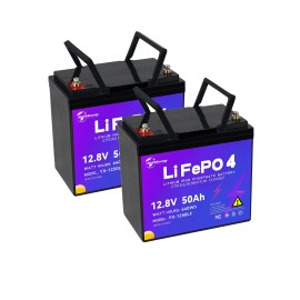 HAYAEnergy 2 Pack 12V 50Ah LiFePO4 Lithium Battery for Deep Cycle RV Marine Solar System