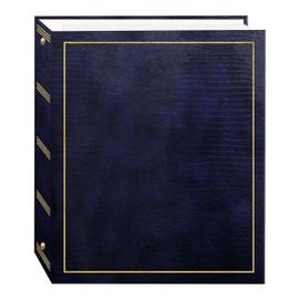 Pioneer Photo Albums Magnetic Self-Stick 3-Ring Photo Album 100 Pages (50 Sheets), Navy Blue