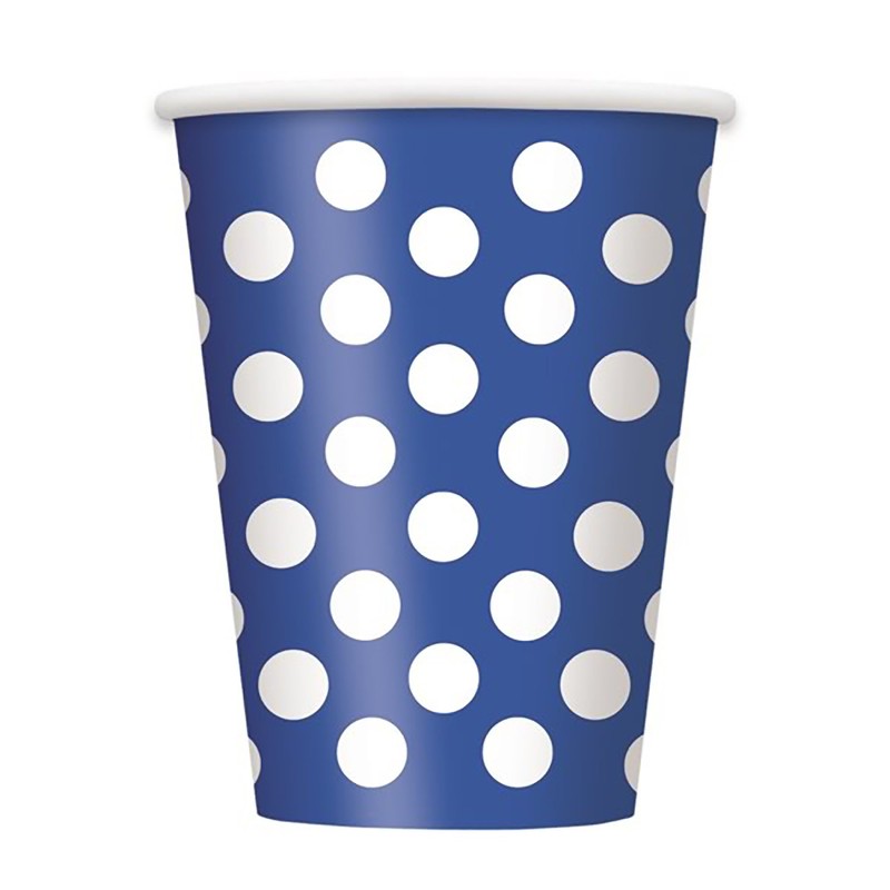 Polka Dot Party Paper Cups - 12 Oz, Sunflower Yellow,