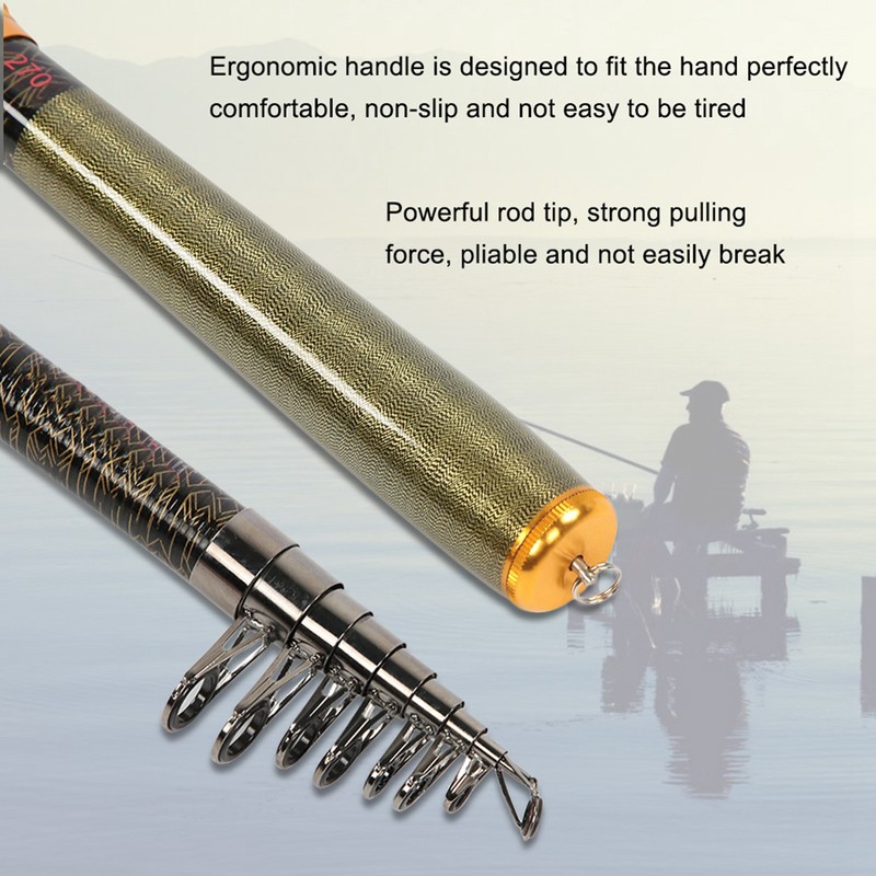 Mini Portable Carbon Retractable Super Hard Sea Fishing Fish Pole