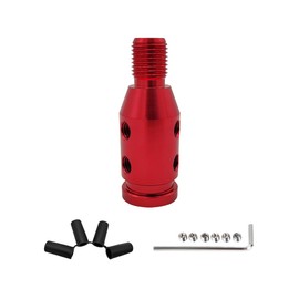 povtii Universal Gear Shift Knob Adapter, M12×1.25 Aluminum Alloy Shifter Knob Adapter for Non-Threaded Shifters, Shifter Knob Boot Retainer Gear Stick Connector, Car Accessories (Red)