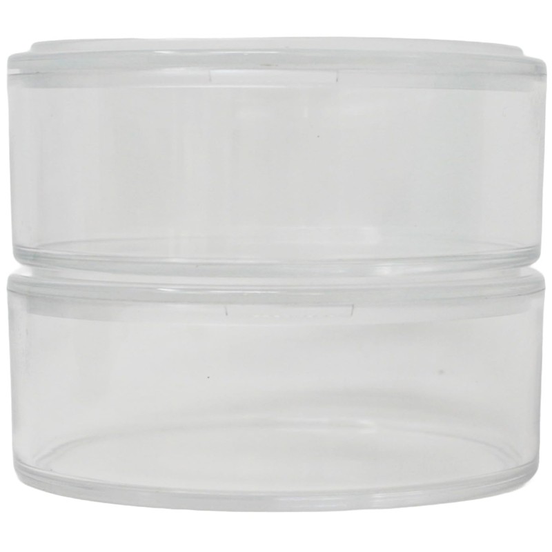 2 Pack - Round Hockey Puck Holder | Clear Stackable