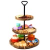 Elegant Charcuterie Boards Three Tiered Acacia Cheese Board and Cupcake