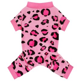 Paiaite Dog Pajamas Onesie: Comfortable Four-Legged Apparel for Small, Medium, & Large Dogs, Polyester Material for Comfort, Wrinkle Resistance, Moisture Wicking, and Stretchiness Pink Leopard L