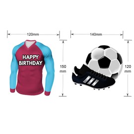 AK Giftshop Football Claret and Blue Team Colours Bunting Party Decorations - 12pcs / 2.5m Ribbon