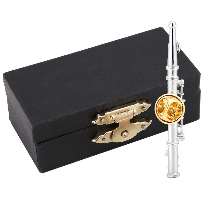 Mini Flute Shaped Musical Instrument Brooch Pin Accessory for Gift