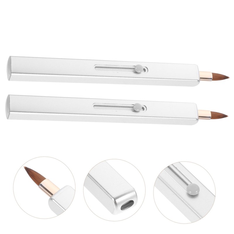 NOLITOY 2 Pack Retractable Lip Brush Precision Lipstick Applicator for