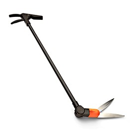 Kings County Tools 3-Position Hedge Trimming Shears | Long Shaft for Grass Clipping | 6” Steel Blades | Swivel 180-Degrees Horizontally and Vertically | Blade Lock for Safety